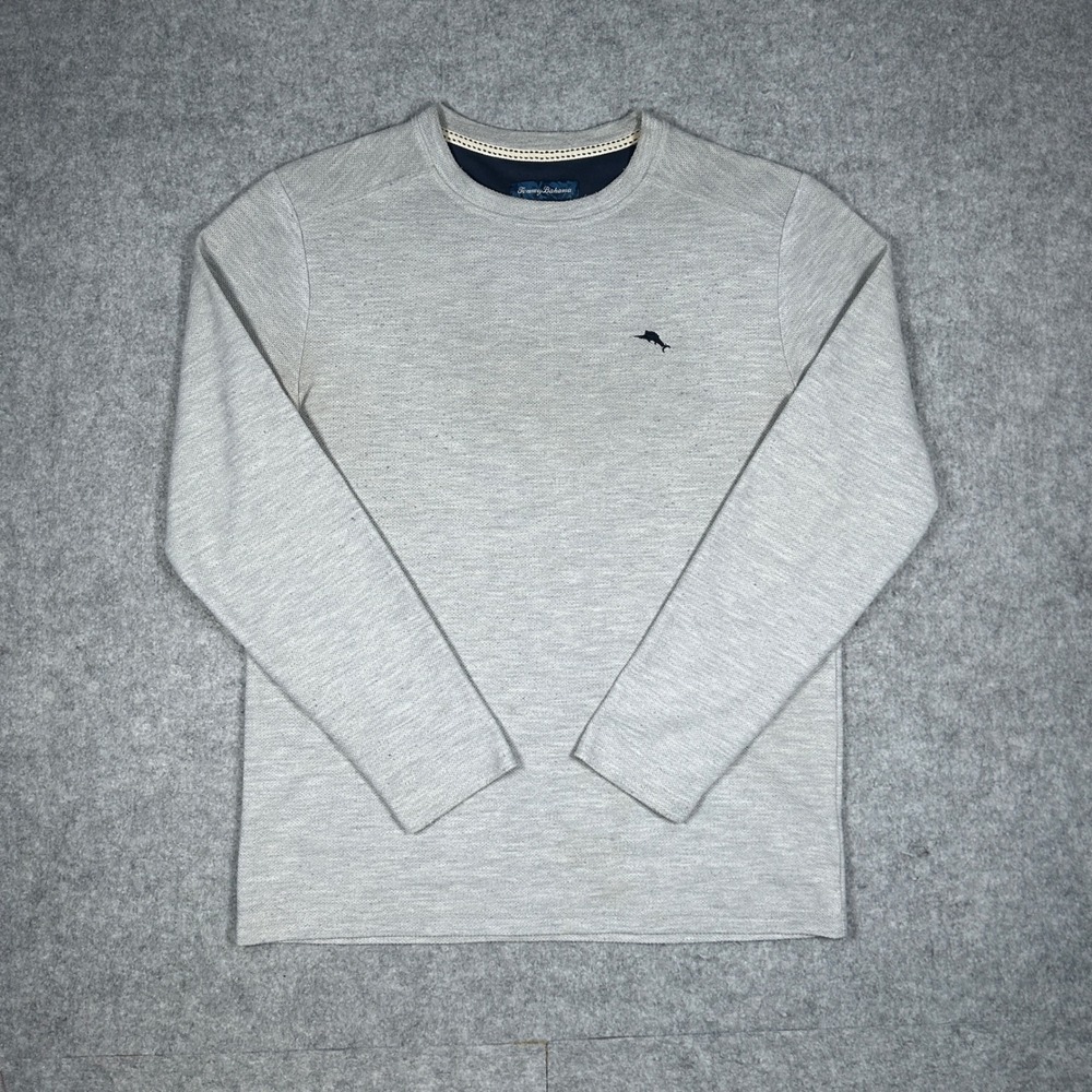 Tommy Bahama Pullover‎ Mens Small Grey Flip Side Long Sleeve Sweatshirt